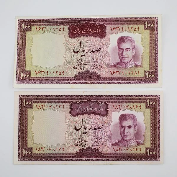 اسکناس 100 ریالی محمدرضا شاه پهلوی سری هفتم – 163/901259