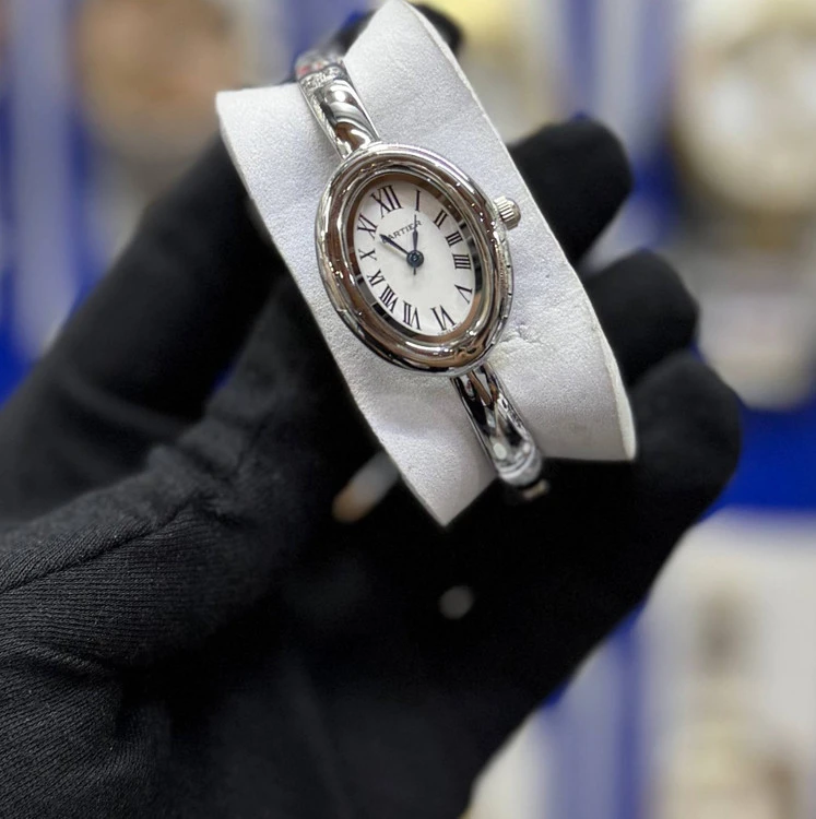 اعت زنانه‌ بنگل کارتیر رنگ سیلور -‏Cartier bangel Mini (Ladies)