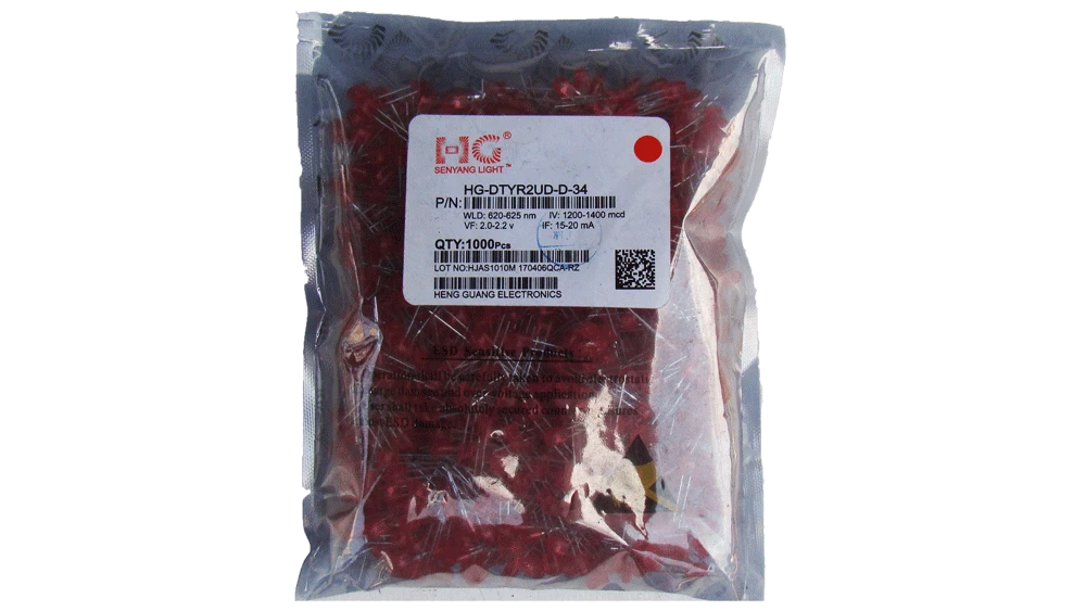 ال ای دی اوال HG رنگ قرمز بسته 1000 عددی