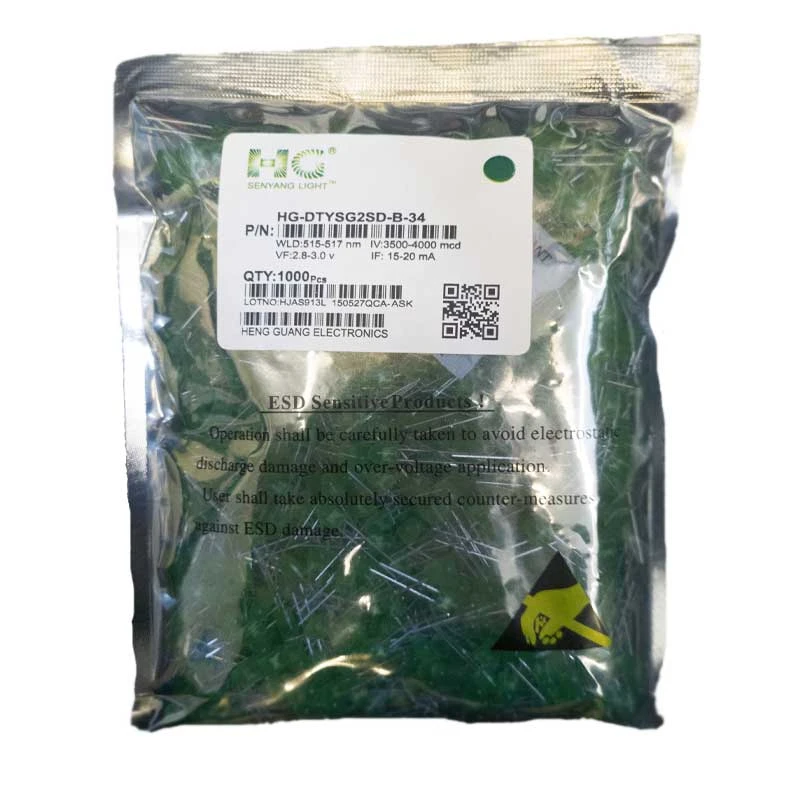 ال ای دی اوال سبز 5mm مارک HG بسته 1000 تایی