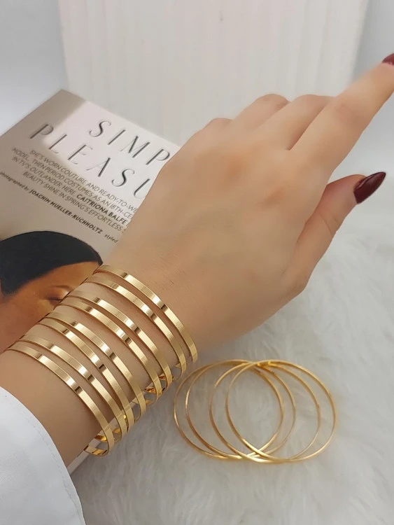النگو آینه ای زنانه، پهنا 3میل، برندysx, پک شش عددی، رنگ ثابت اصل💍