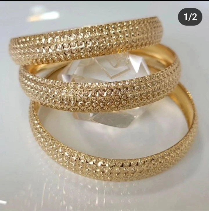 النگو زنانه طرح طلا نقطه‌ای برند طلاروس پک دو عددی