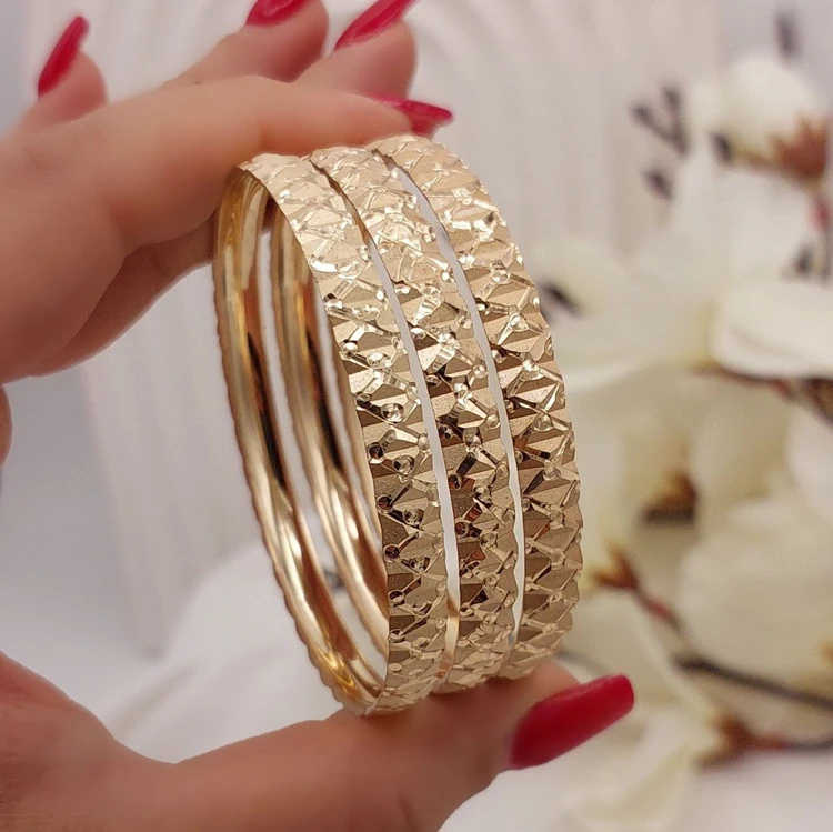 النگو طرح طلای زنانه، اصل طلا روس، پک3تایی، کد1313💍