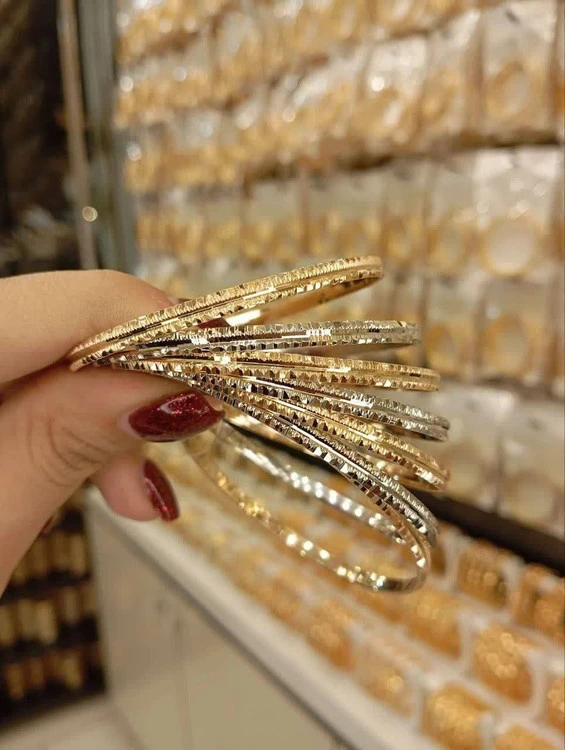 النگو طرح‌طلای زنانه،اصل طلاروس، ۵ سال دوام، پک ۷ تایی💍