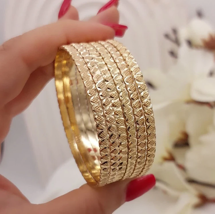 النگو طرح طلای زنانه،جنس طلا روس،پک ۶ تایی،۵ سال تضمین رنگ💍