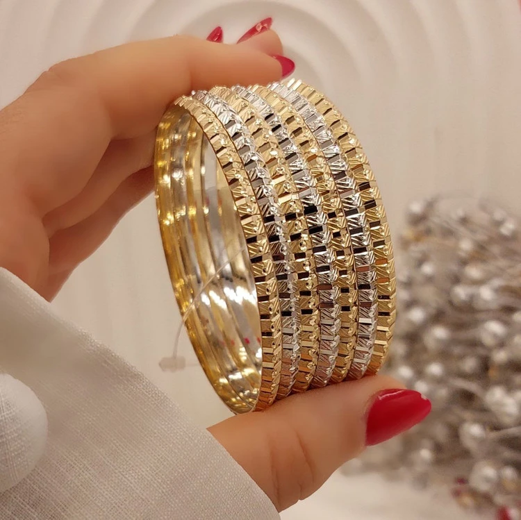 النگو طرح طلای زنانه،دو رنگ،پک ۷ عددی،۵سال دوام💍