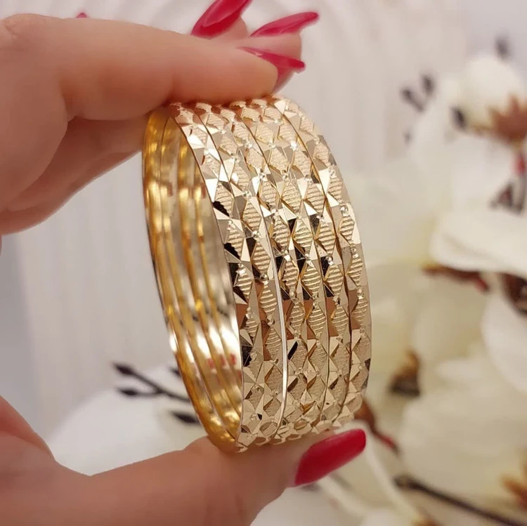 النگو طرح طلای زنانه،پک ۶ تایی،اصل طلا روس💍