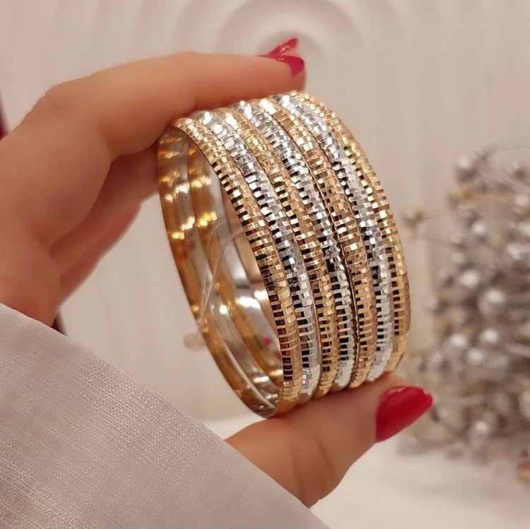 النگو طلا روس زنانه،دو رنگ پک ۷ عددی ،۵ سال دوام رنگ💍