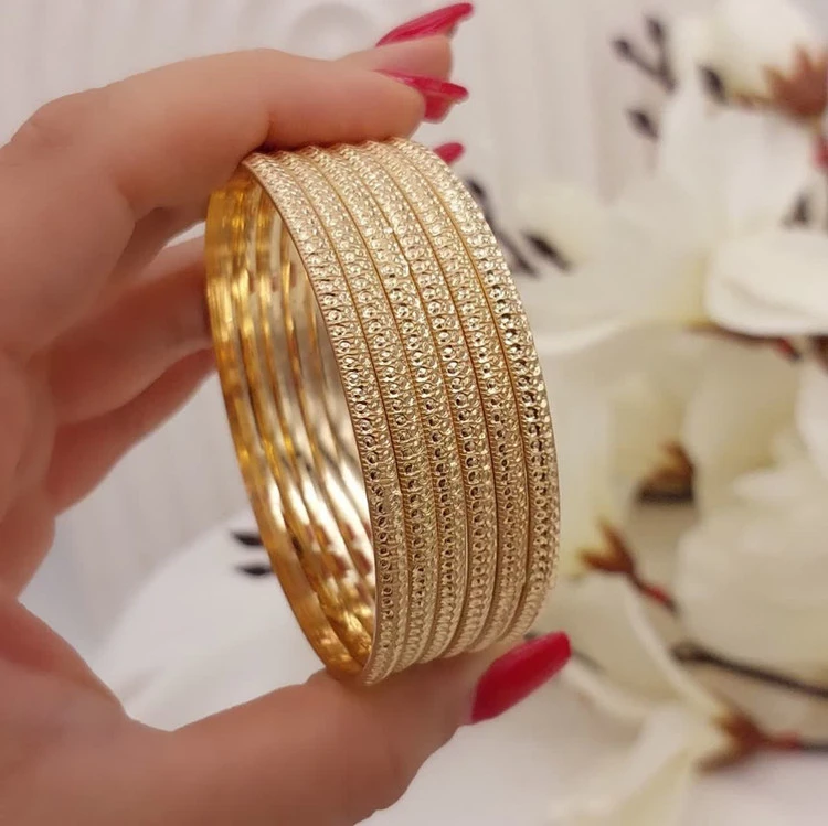 النگو طلا روس زنانه،پهنا ۳ میلی،پک ۶ عددی ۵سال ضمانت رنگ💍
