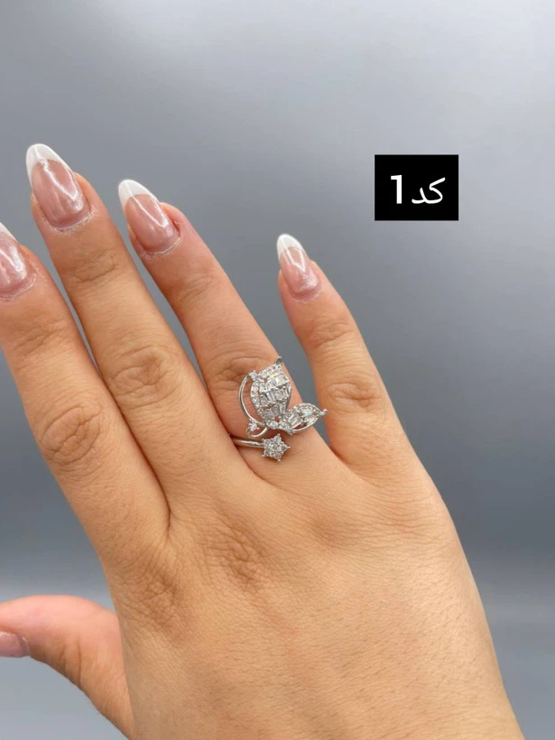 انگشتر جواهری زنانه مدل خاص طراحی ظریف و متفاوت