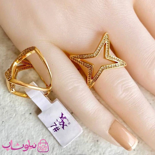 انگشتر دخترانه YSX مدل ستاره طلایی کد 89