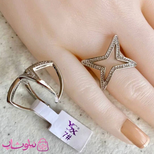 انگشتر دخترانه YSX مدل ستاره نقره ای کد 89