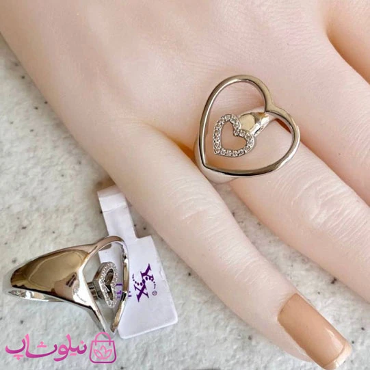 انگشتر دخترانه YSX مدل قلب نقره ای کد 89