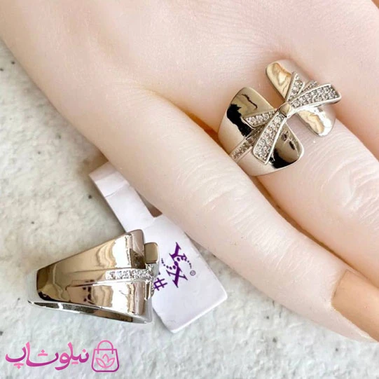 انگشتر دخترانه YSX مدل پاپیون سیلور کد 89