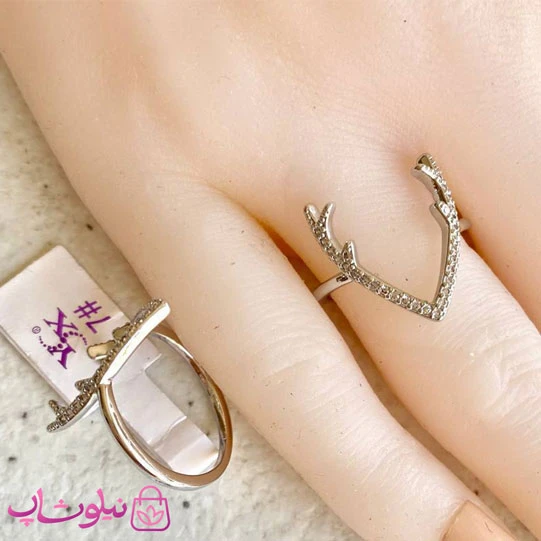 انگشتر دخترانه YSX مدل گوزن نقره ای کد 691-1