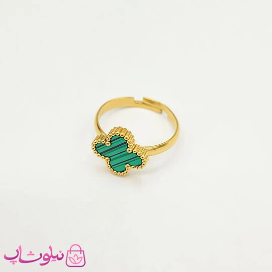 انگشتر دخترانه طرح ونکلیف سبز سایز 8 کد 751