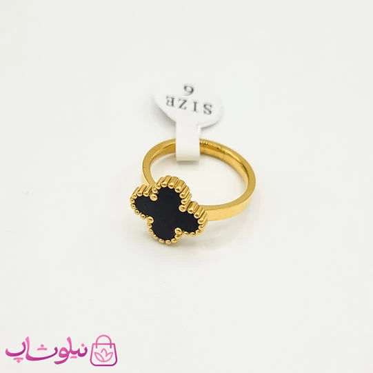 انگشتر دخترانه طرح ونکلیف مشکی کد 1291