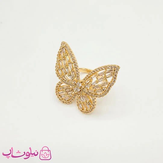 انگشتر دخترانه پروانه YSX طلایی رنگ کد 4591