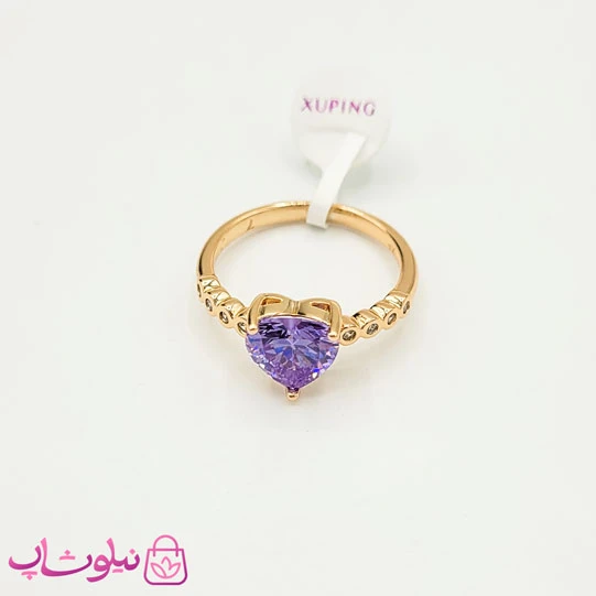 انگشتر دخترانه ژوپینگ مدل قلب بنفش کد 999