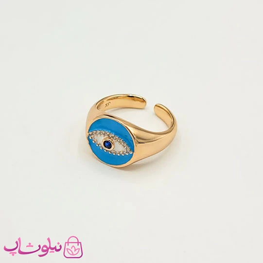 انگشتر دخترانه ژوپینگ مدل چشم آبی کد 104