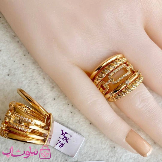 انگشتر زنانه YSX مدل پورتوفینو طلایی کد 4491