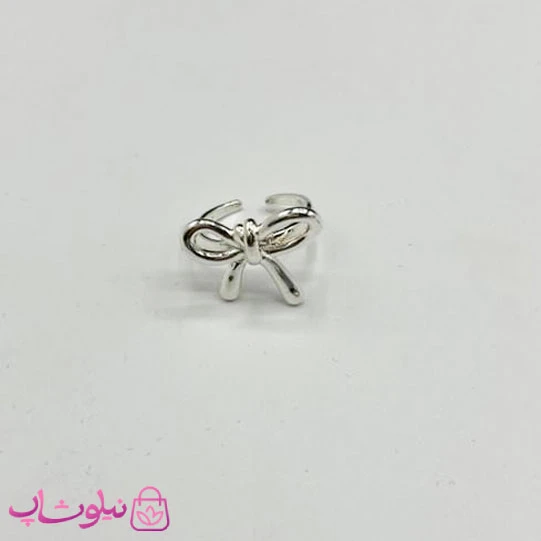 انگشتر زنانه آبکاری نقره طرح پاپیون فری سایز کد 150