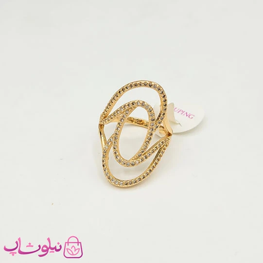 انگشتر زنانه بزرگ ژوپینگ نگیندار کد 1391