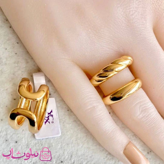 انگشتر زنانه درشت YSX طلایی کد 48