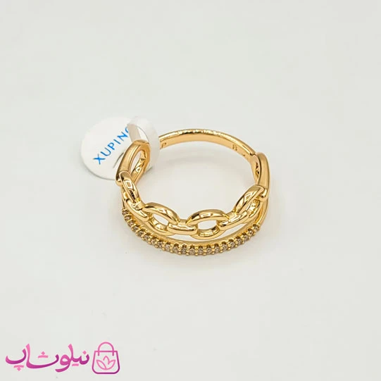 انگشتر زنانه دو ردیفه ژوپینگ کد 981