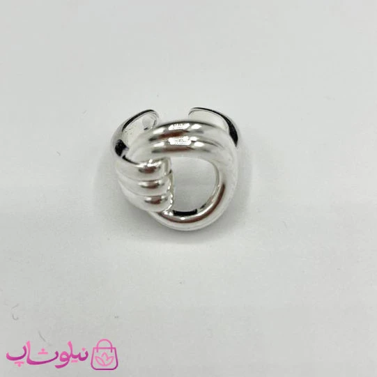 انگشتر زنانه طرح سه لاین حلقه آبکاری نقره کد 150