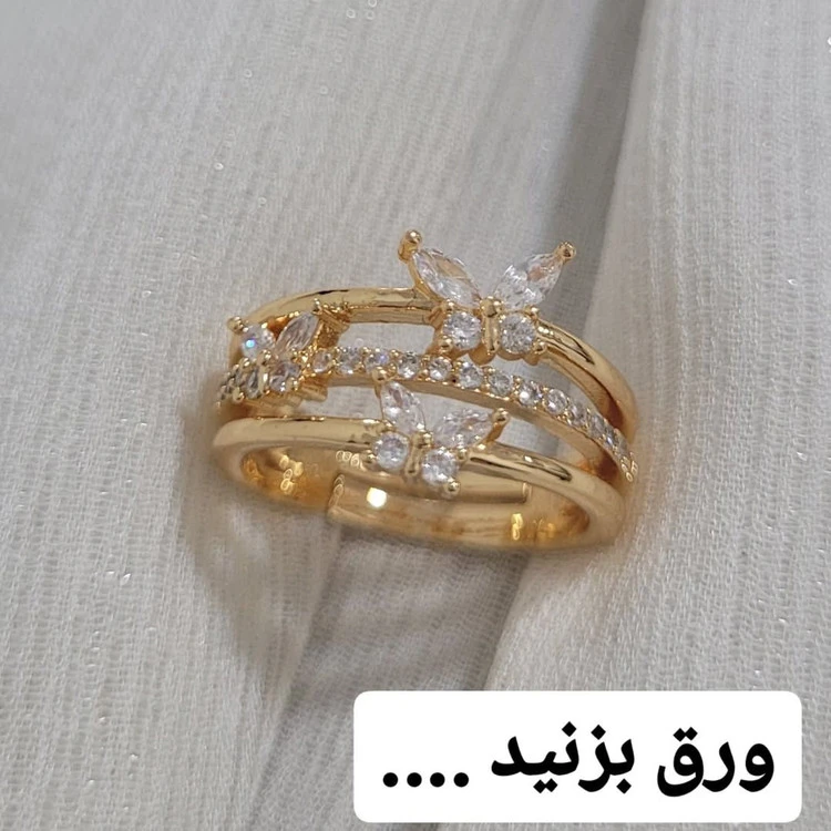 انگشتر زنانه طرح طلا برند YSX فری سایز در ۵ مدل خاص