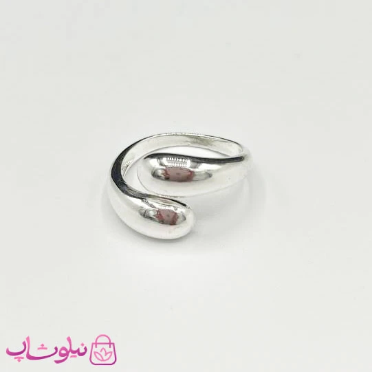 انگشتر زنانه طرح پیچ تک لاین آبکاری نقره کد 150