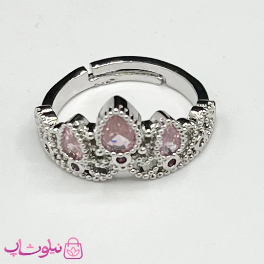 انگشتر زنانه مدل راپونزل صورتی فری سایز کد 98