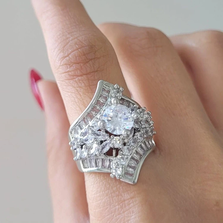 انگشتر زنانه، مدل نگینی خاص، تک داش💍