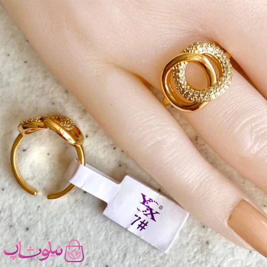 انگشتر زنانه وای اس ایکس طلایی کد 89