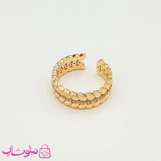 انگشتر زنانه ژوپینگ طرح برگ کد 1291-1