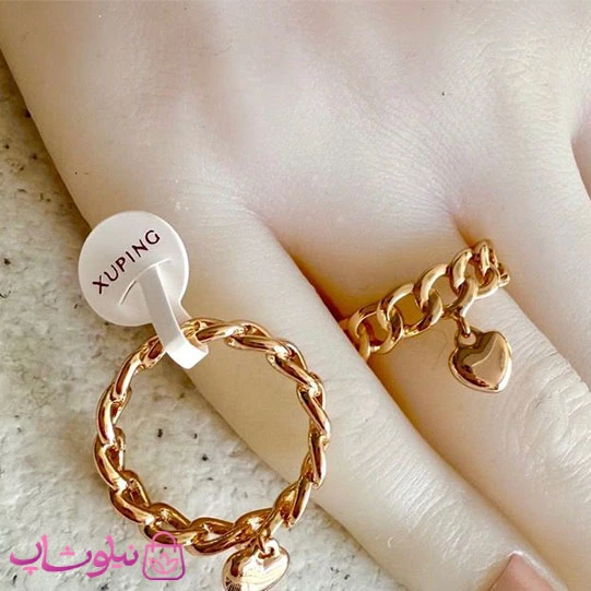 انگشتر زنانه ژوپینگ مدل کارتیه با آویز قلب کد 2891
