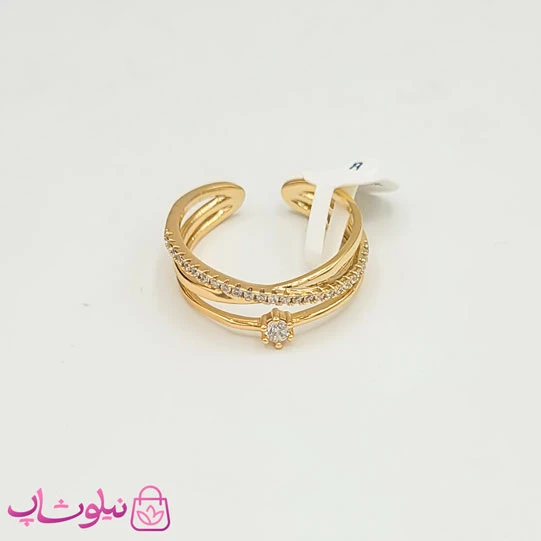 انگشتر زنانه ژوپینگ نگیندار چند ردیفه کد 1091
