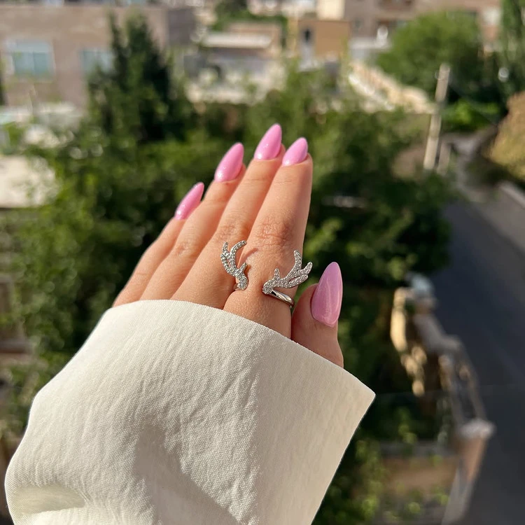 انگشتر شاخ گوزن سوارسکی استیل