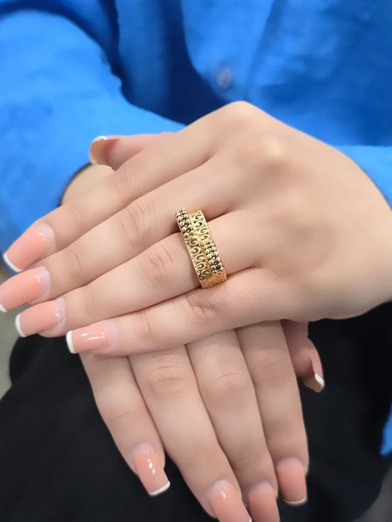 انگشتر طرح طلای زنانه، جنس طلا روس، رنگ ثابت💍