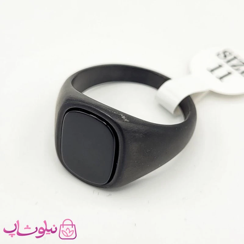 انگشتر مردانه استیل مشکی کد 4906-2
