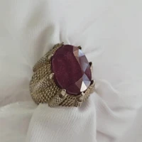انگشتر نقره با نگین یاقوت زیبا کد-03