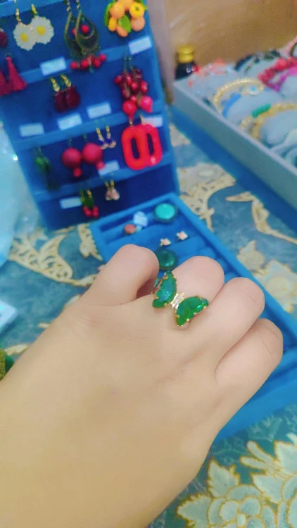 انگشتر پروانه سبز استیل