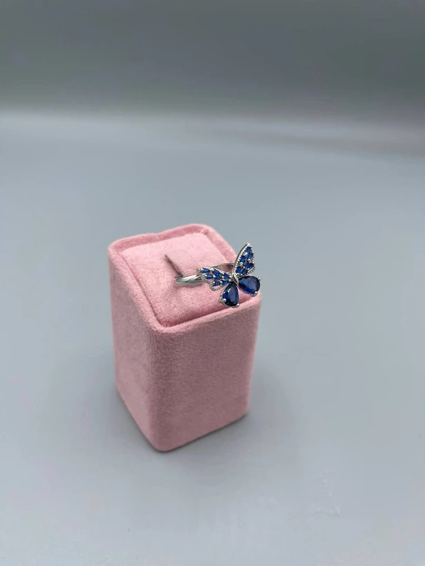 انگشترجواهری پروانه‌ای ابی 🦋💙