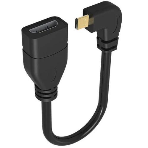 اچ دی ام آی به میکرو اچ دی ام آی کابل دار HDMI FEMALE TO 90 DEGREE MICRO HDMI MALE