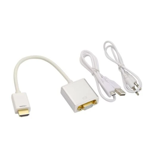 اچ دی ام آی به وی جی ای با صدا و پاور بدنه فلزی HDMI to VGA Converter with Audio and Power Supply