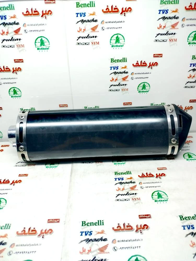 اگزوز قهرمانی مثلثی 3 گوش سایلنسردار مشکی
