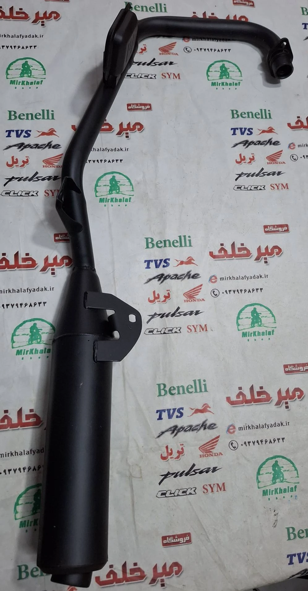 اگزوز کامل موتور پالس 180 و 200 ug3 مشکی (هندی)