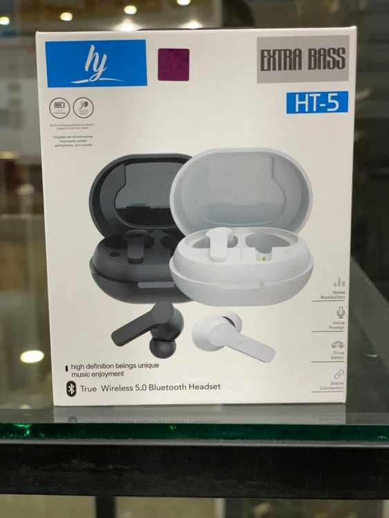 ایرپاد بی‌سیم HY مدل HT-5 با بلوتوث 5، عمر باتری 3 ساعت و شارژ سریع