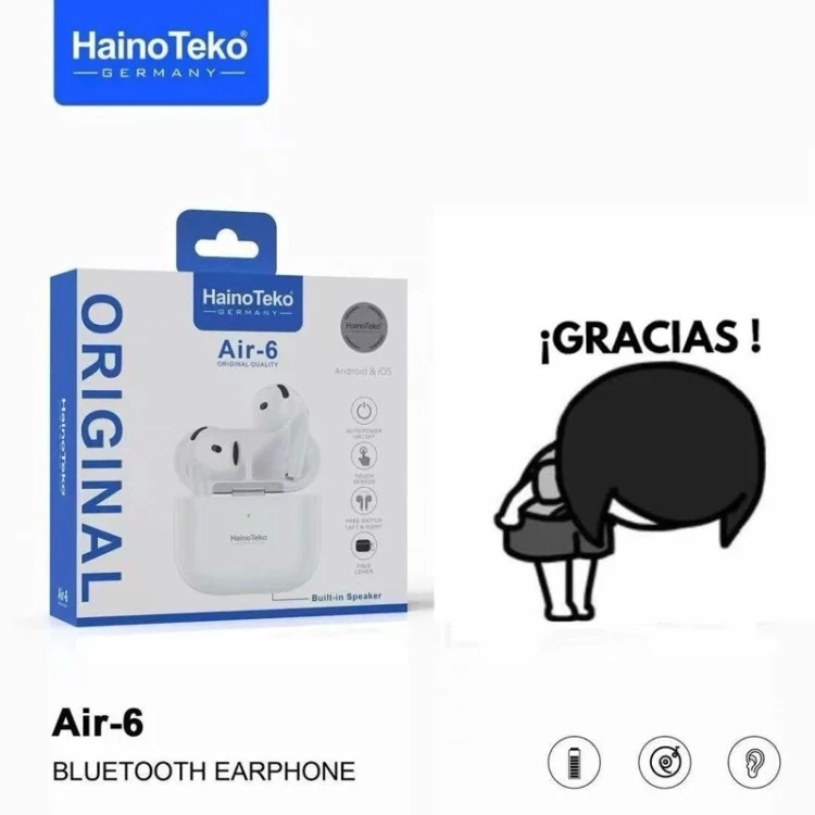 ایرپاد پرو Air-6 هاینو تکو هندزفری بلوتوثی Haino teko